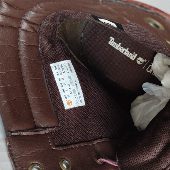 Timberland Tillston Burgundy and Brown Heeled Boots with Lace-up Detail 11 - Picture 11 of 11